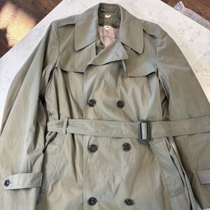 VTG US Military Marine Corps Trench Coat All Weather Men SZ 42XL Zip Out Lining